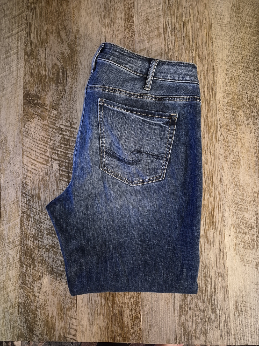 Silver Jeans Dark Indigo Jeans with Faded Wash